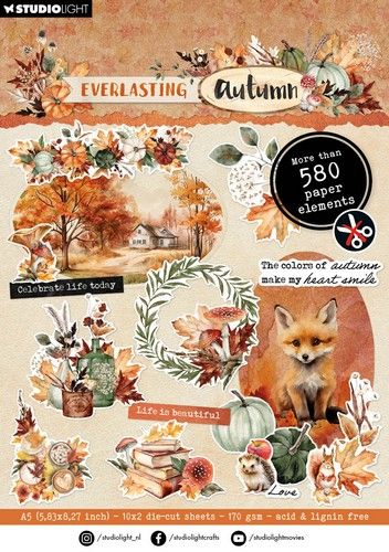 Studio Light Die-cut Paper Pad Paper elements Everl. Autumn nr.229