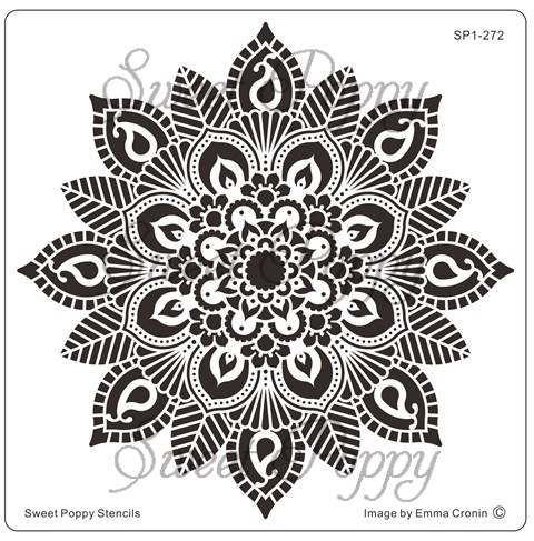 Sweet Poppy Stencil: Mehndi Flower