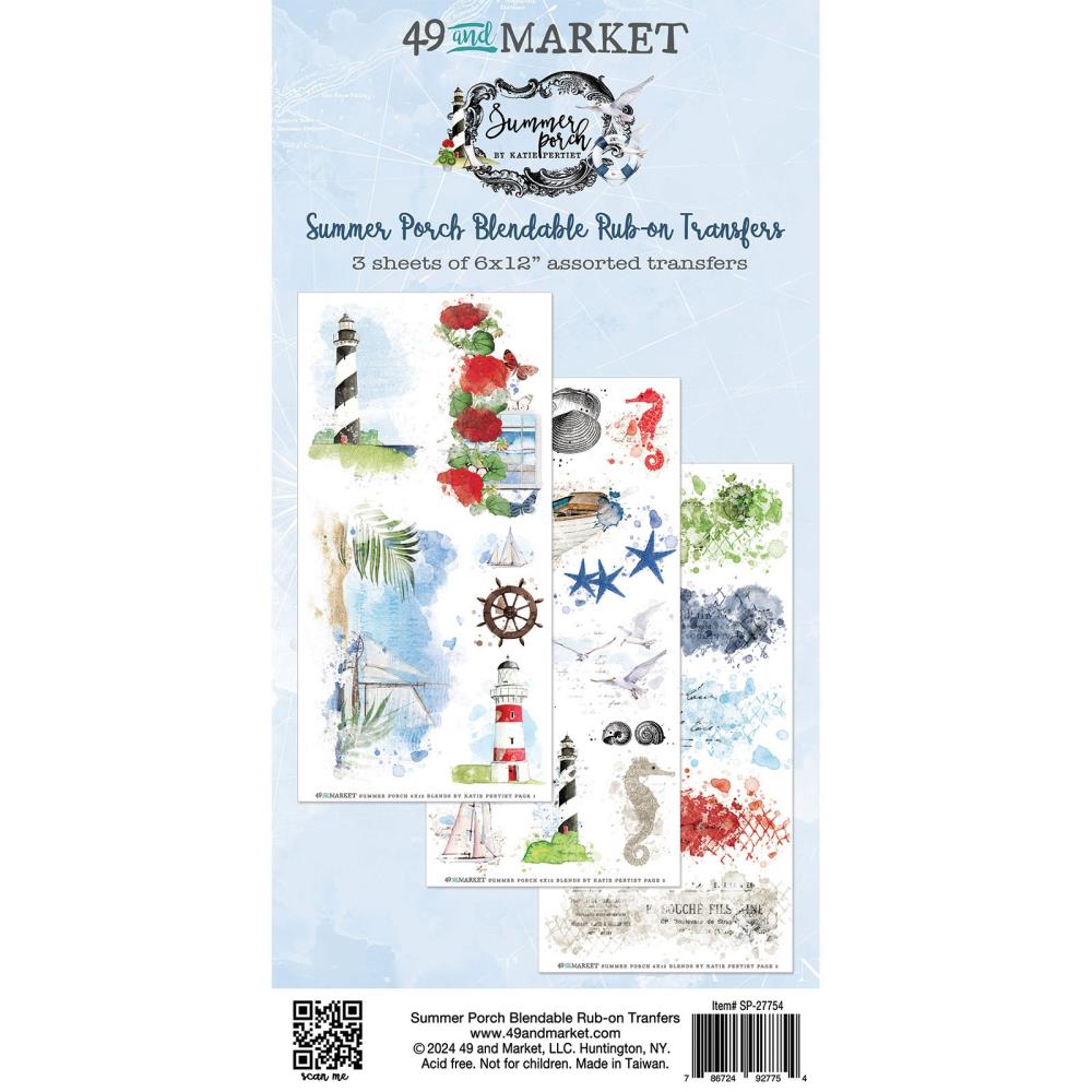49 And Market - Summer Porch Rub-on Transfer Set Blendable