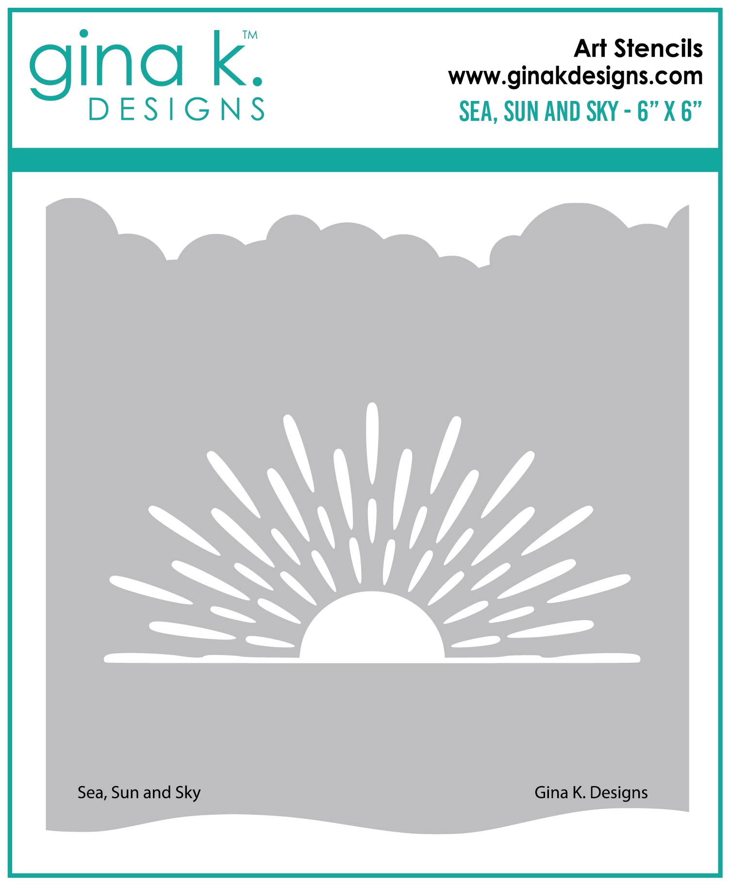 Gina K Designs - STENCIL- Sea, Sun and Sky