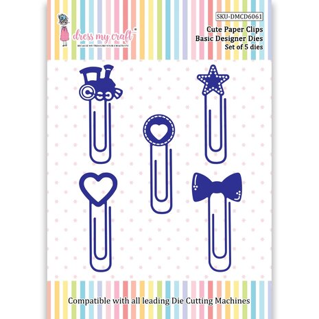 Dress My Craft Dies - Cutting Die Basic Designer Cute Paper Clips