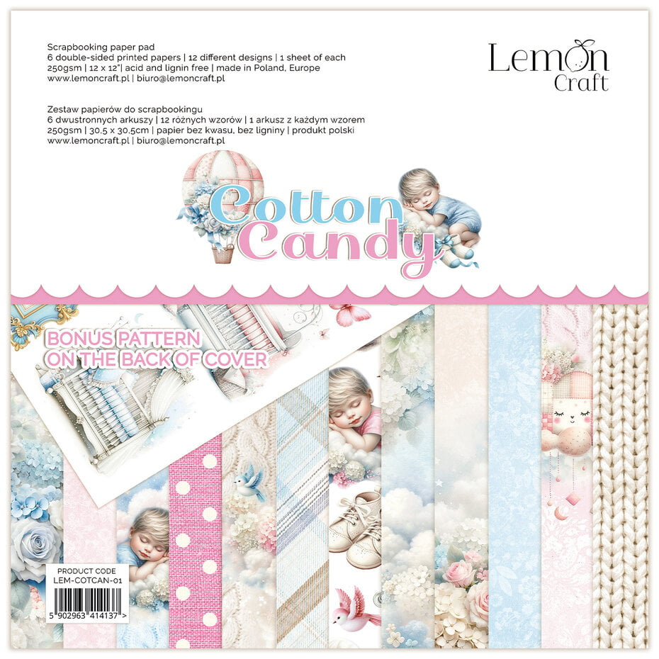 Lemon Craft - Cotton Candy 12x12 Inch Paper Pad