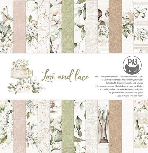 Piatek13 - Paper pad Love and lace 12x12