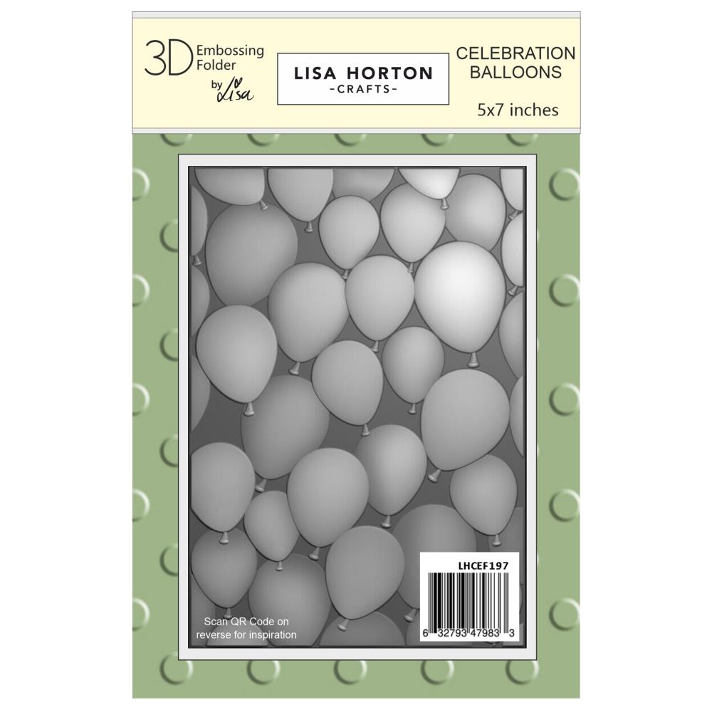 Lisa Horton Crafts Embossing Folder 5"X7" -  Celebration Balloons 