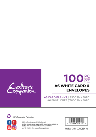 Crafter Companion - Card & Envelopes A6 White (100pcs)