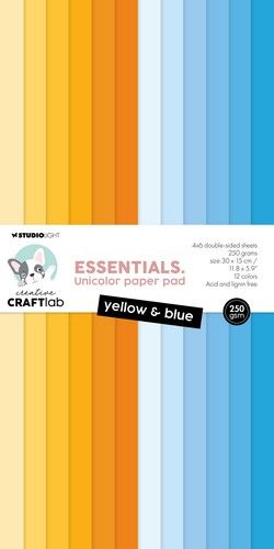 Studio Light Unicolor paper pad Yellow & blue Essentials nr.178 