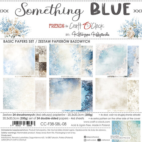 Craft O'Clock - Something Blue 8x8 Inch Basic Papers Set 