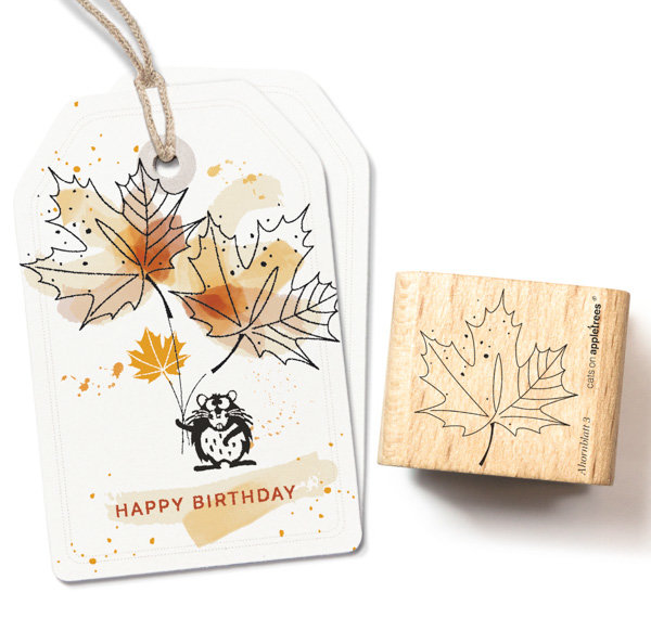 cats on appletrees - Stempel Ahornblatt 3 Outline