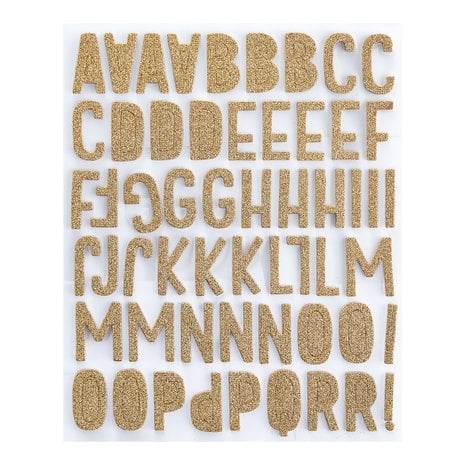 Spellbinder - Gold Glitter Foam Block Alphabet Stickers