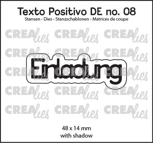 Crealies Texto Positivo Einladung - DE (H)