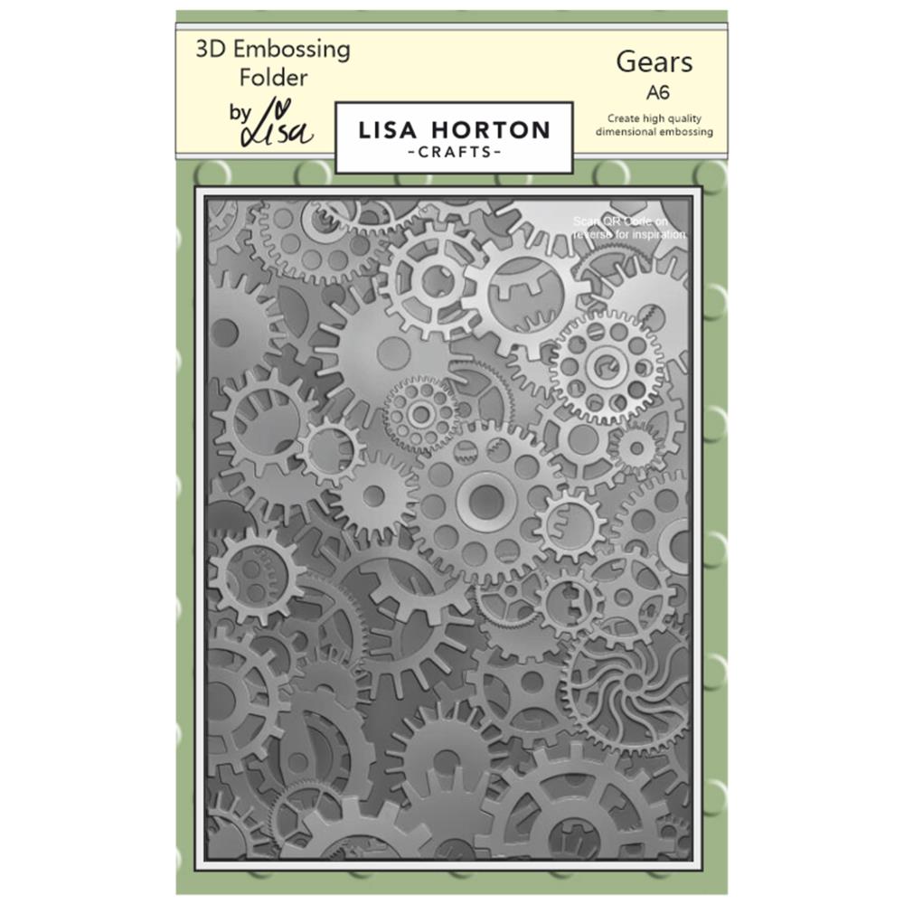 Lisa Horton Crafts A6 Embossing Folder - Gears