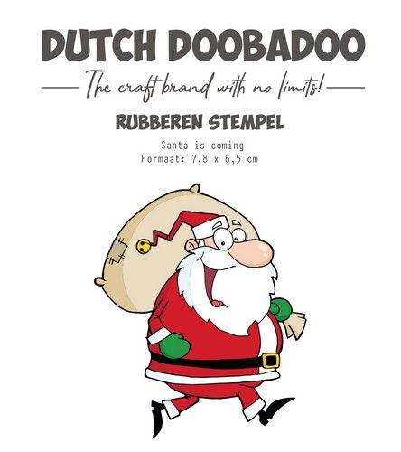 Dutch Doobadoo Rubber stempel Santa is coming