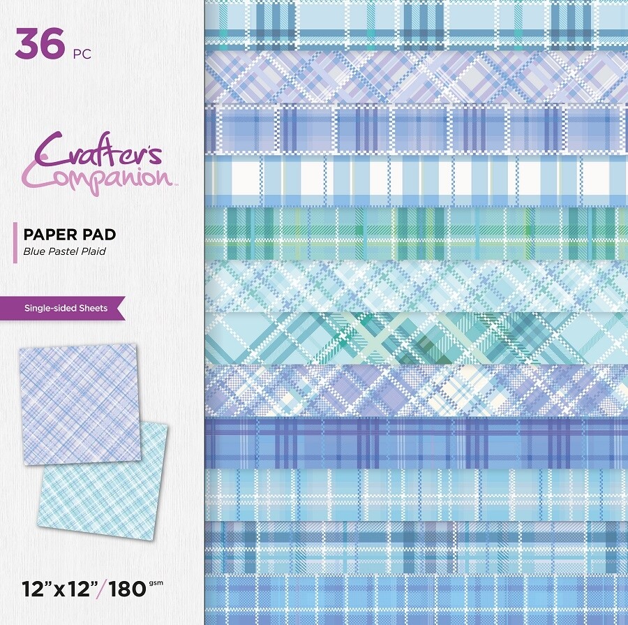 CC - Blue Pastel Plaid - Paperpad 30x30 cm