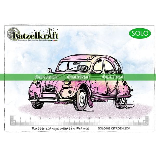 Katzelkraft -  2 CV Citroen- Stempel Auto Vintage - A6 SOLO