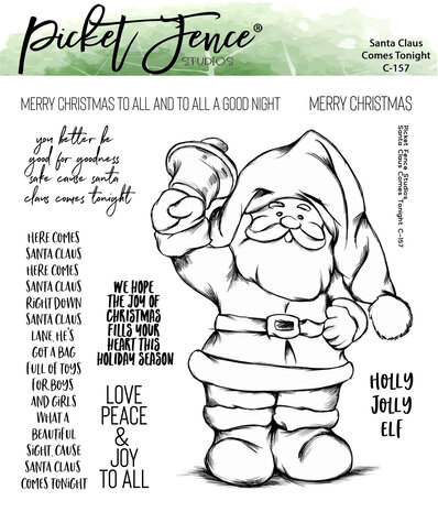 Picket Fence Studios - Santa Claus Comes Tonight 6x6 Inch Clear Stamps