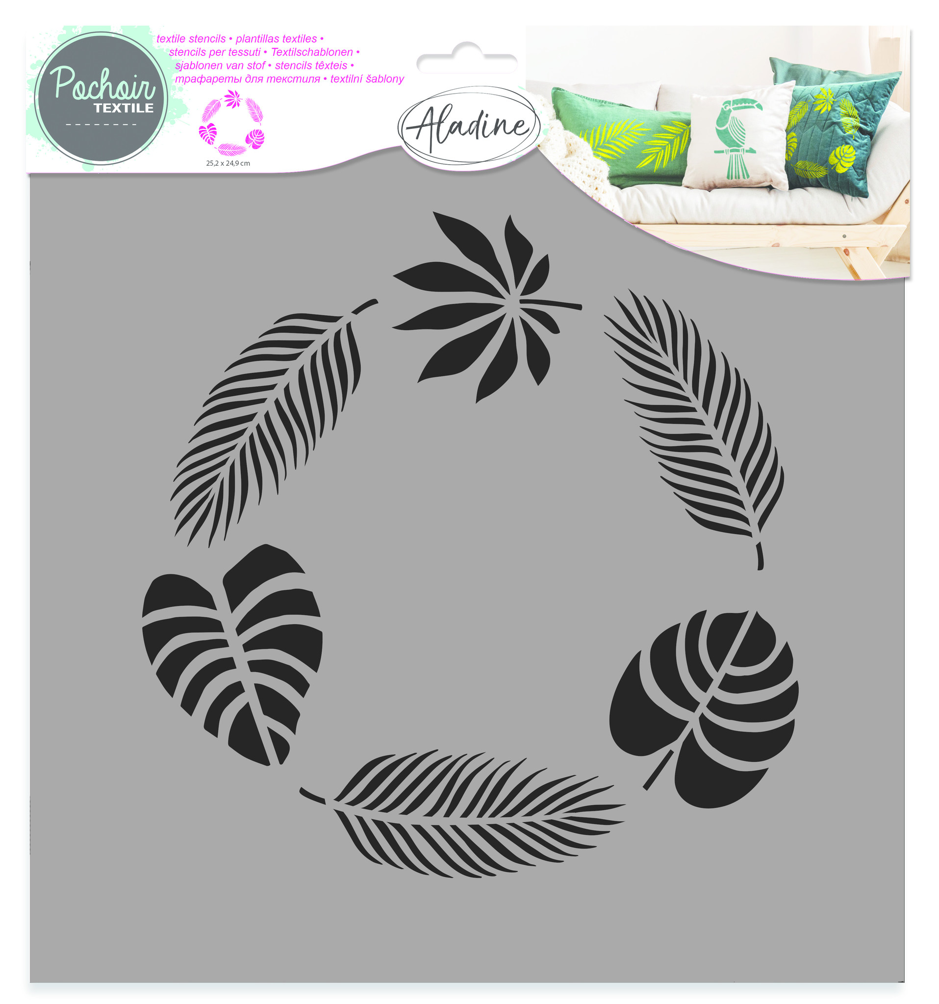 aladine-textile-stencil-jungle-wreath-81025