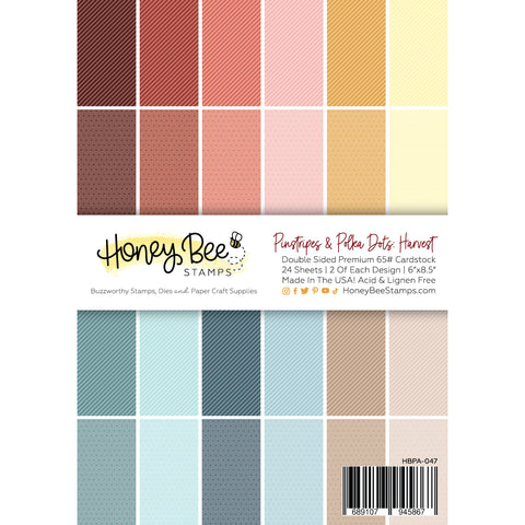 Honey Bee - Pinstripes & Polkadots: Homestead Harvest Paper Pad 6x8.5 - 24 Double Sided Sheets