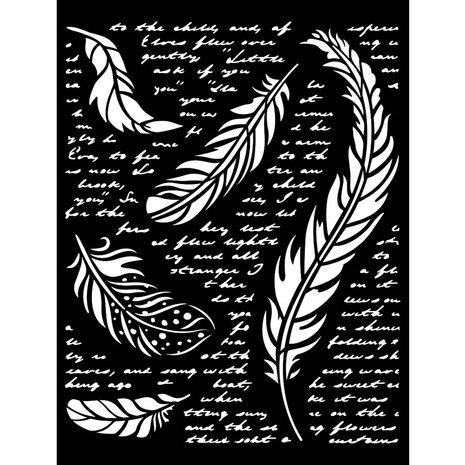 stamperia-thick-stencil-20x25cm-our-way-feathers-k