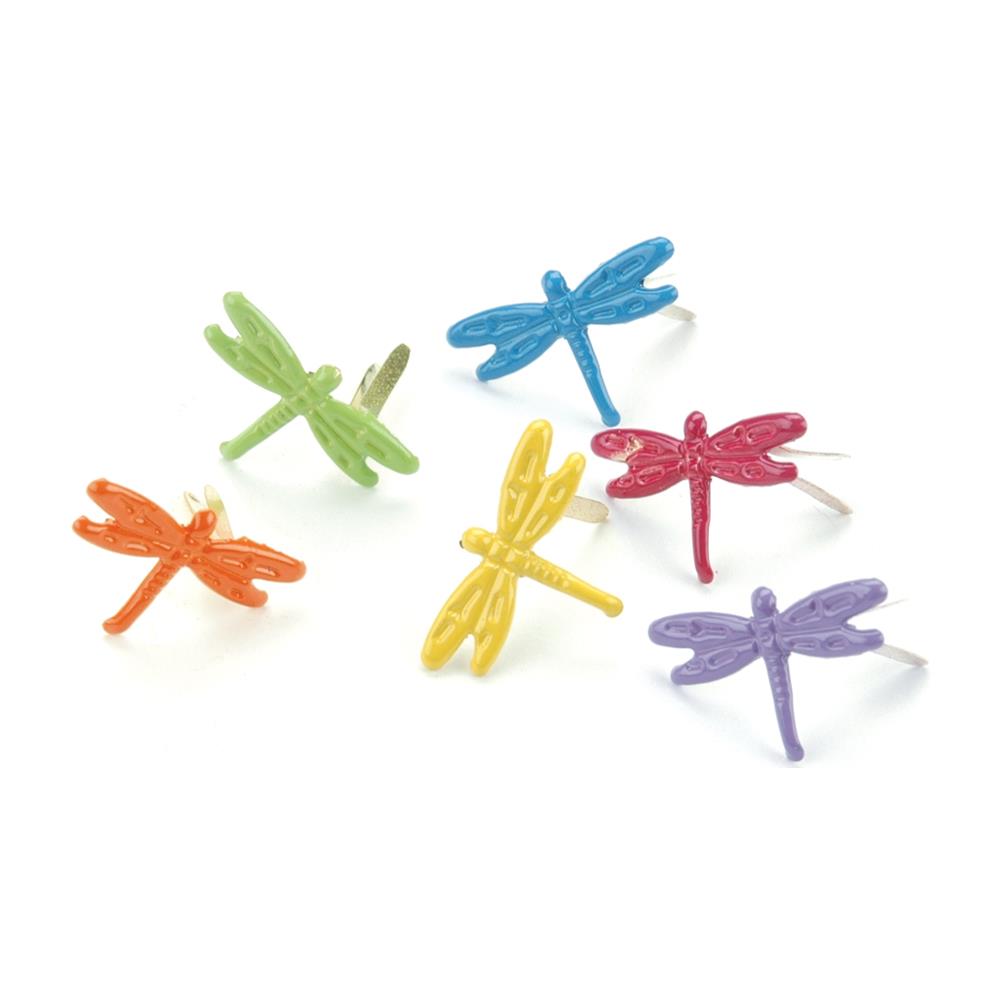 Creative Impressions Painted Metal Paper Fasteners - Dragonflies - Tropical 
