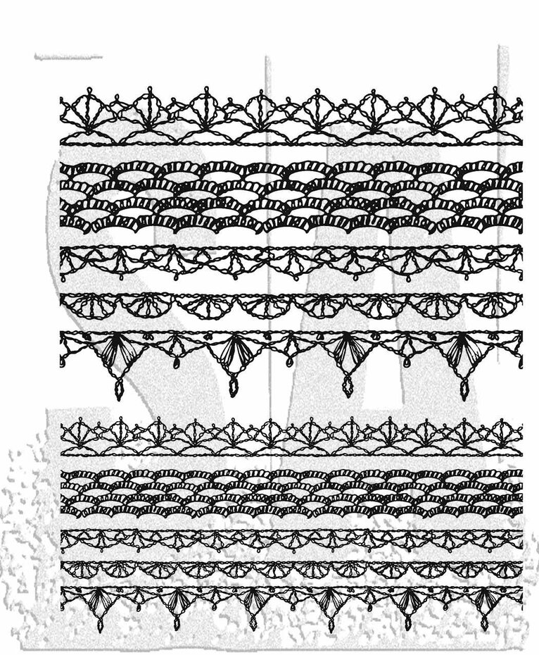 Tim Holtz - Crochet Trims Tim Holtz Cling Stamps