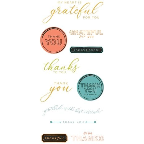 Sizzix • Framelits Die w/Stamps by 49 and Market Thankful Sentiments (11+4pcs)