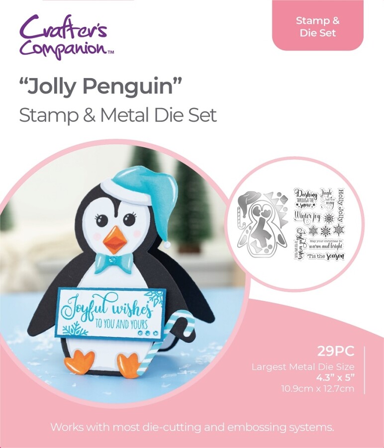 Gemini - Stempel/snijmal - Xmas Shaped Cards - Jolly Penguin