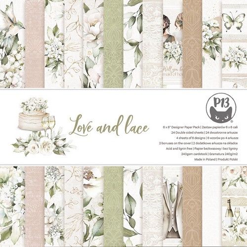 Piatek13 - Paper pad Love and lace 6x6