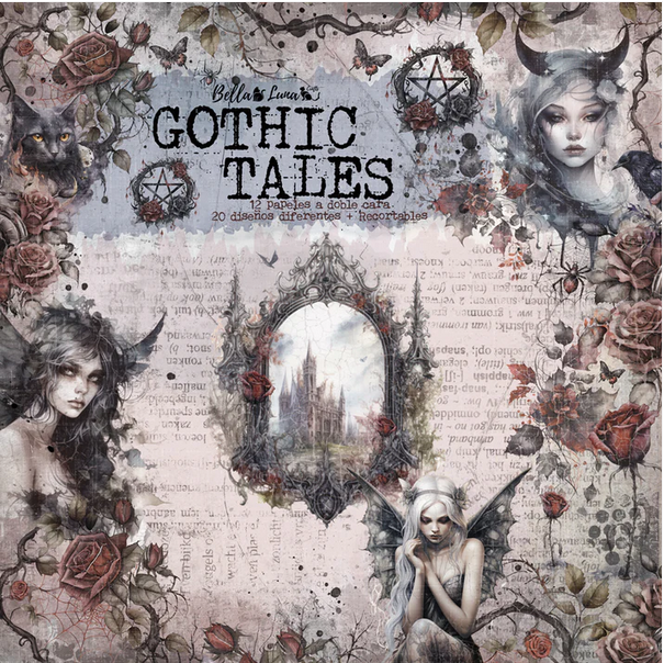 Pad 8x8" Bellaluna Crafts with 12 double-sided papers Gothic Tales