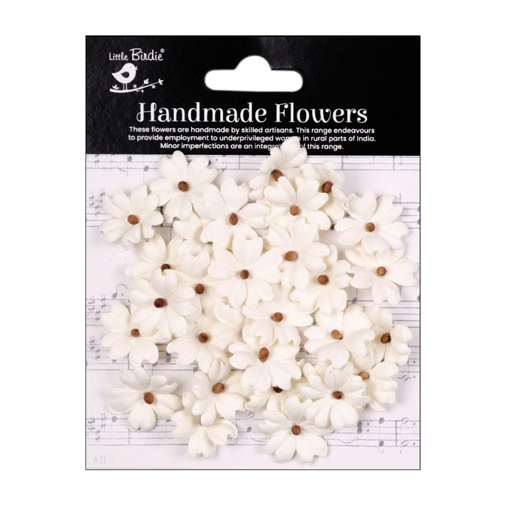 Little Birdie Carin Paper Flowers 30/Pkg - Ivory Pearl
