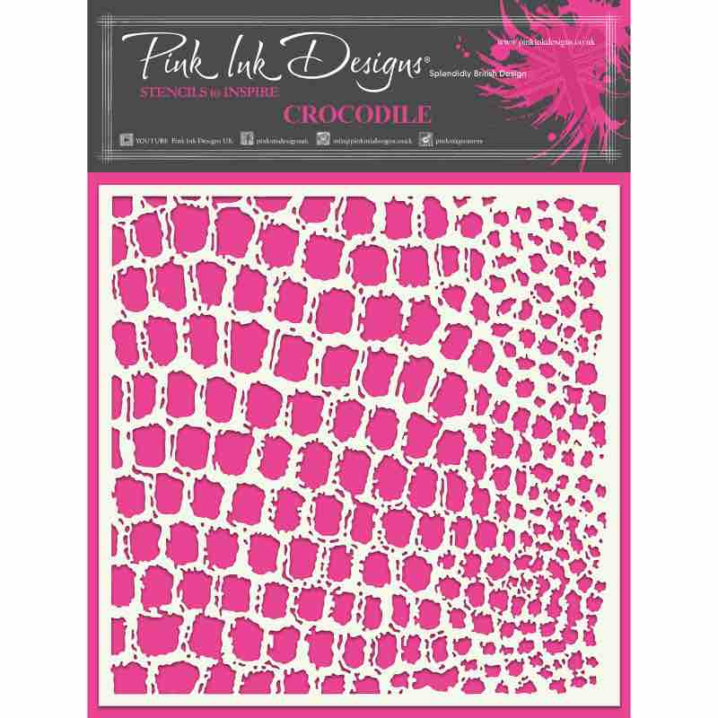 Pink Ink Designs Crocodile 7 in x 7 in Stencil