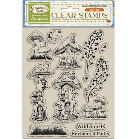 Stamperia- Hidden Grove Clear Stamps Mushrooms 