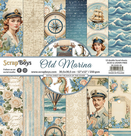 ScrapBoys - Old Marina 12x12 Inch Paper Pad