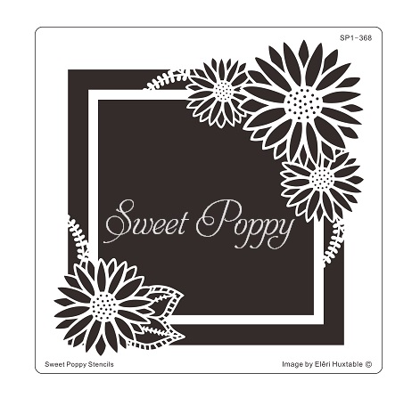 Sweet Poppy Stencil: Daisy Square