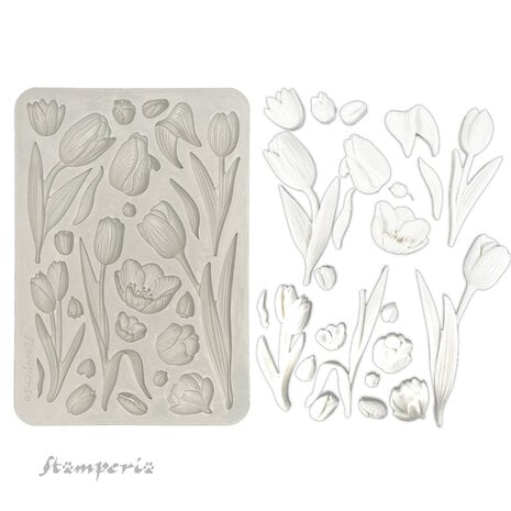 Stamperia - Art of Travelling A5 Silicon Mould Tulips 