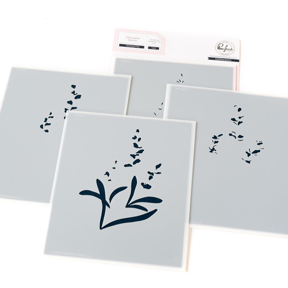 Pinkfresh Studio Stencils 4.25"X5.25" 4/Pkg -  Thinking Of You 