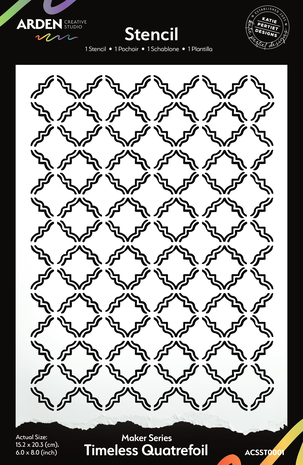 Arden Creative Studio - Maker Series 6x8 Inch Stencil - Timeless Quatrefoil 