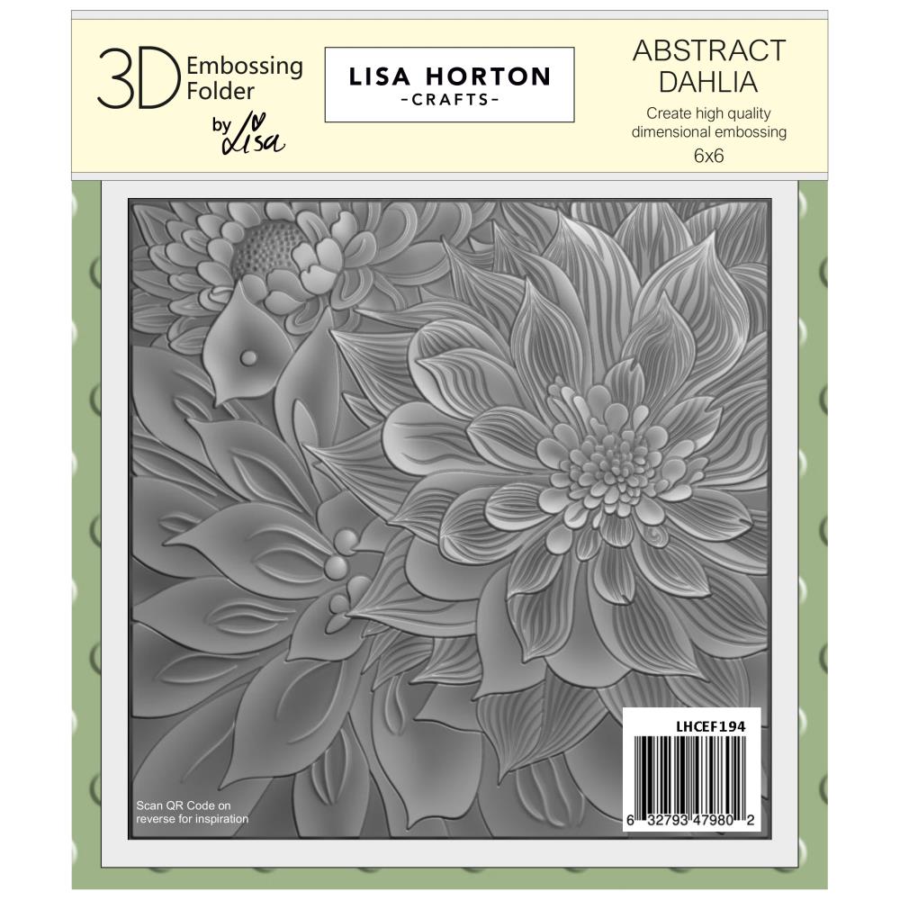 Lisa Horton Crafts Embossing Folder 6"X6" - Abstract Dahlia