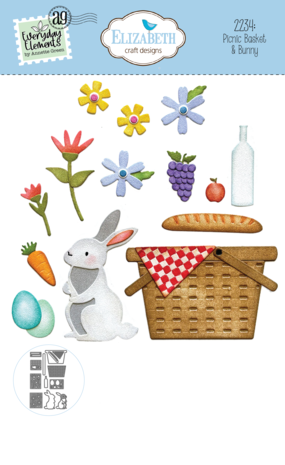 Elizabeth Craft Designs - Sunny Days Die Picnic Basket & Bunny 