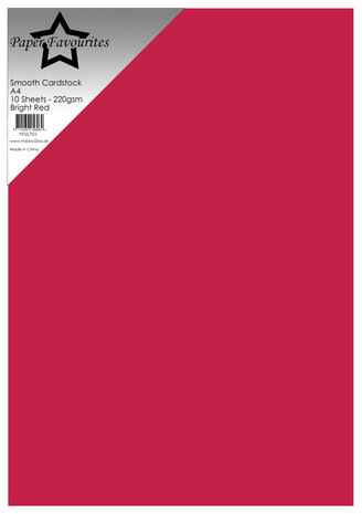 Paper Favourites - Bright Red A4 Smooth Cardstock