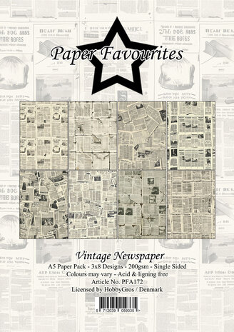 Paper Favourites - Vintage Newspaper A5 Paper Pad