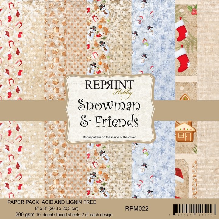 reprint-snowman-friends-8x8-inch-paper-pack-rpm022