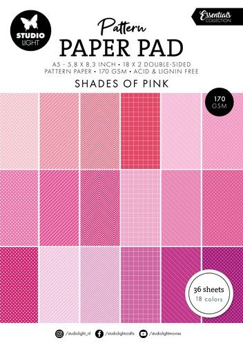 Studio Light Pattern paper pad Shades of pink Ess. nr.163