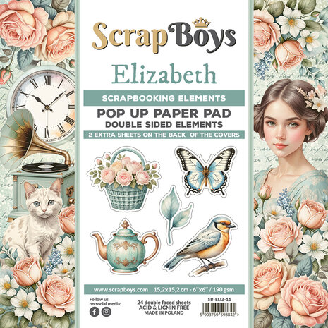 ScrapBoys - Elizabeth 6x6 Inch Pop Up Paper Pad