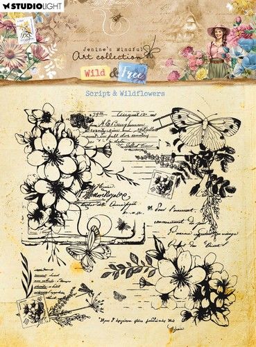 Studio Light Clear Stamp Script & Wildflowers Wild & Free nr.671