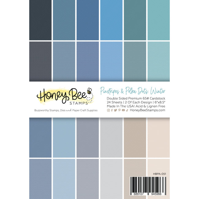 Honey Bee - Pinstripes & Polka Dots: Winter 6x8.5 - 24 Double Sided Sheets