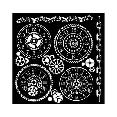 Stamperia - Voyages Fantastiques Thick Stencil 18x18cm Gears 