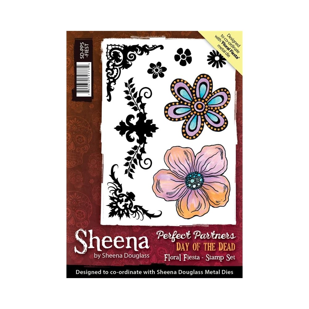 sheena-douglass-perfect-partners-day-of-the-dead-a6-unmounted-rubber-stamp-floral-fiesta-p30011-54918_image