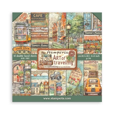 Stamperia - Art of Travelling 8x8 Inch Paper Pack 