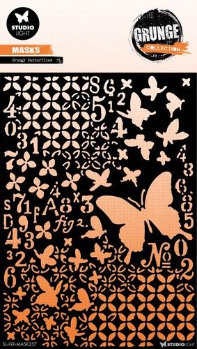 Studio Light Mask Stencil Grunge butterflies Grunge Collection nr.257