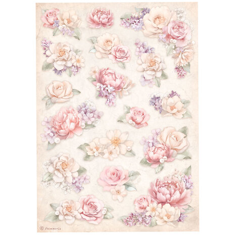 Stamperia - Romance Forever A4 Rice Paper Floral Background